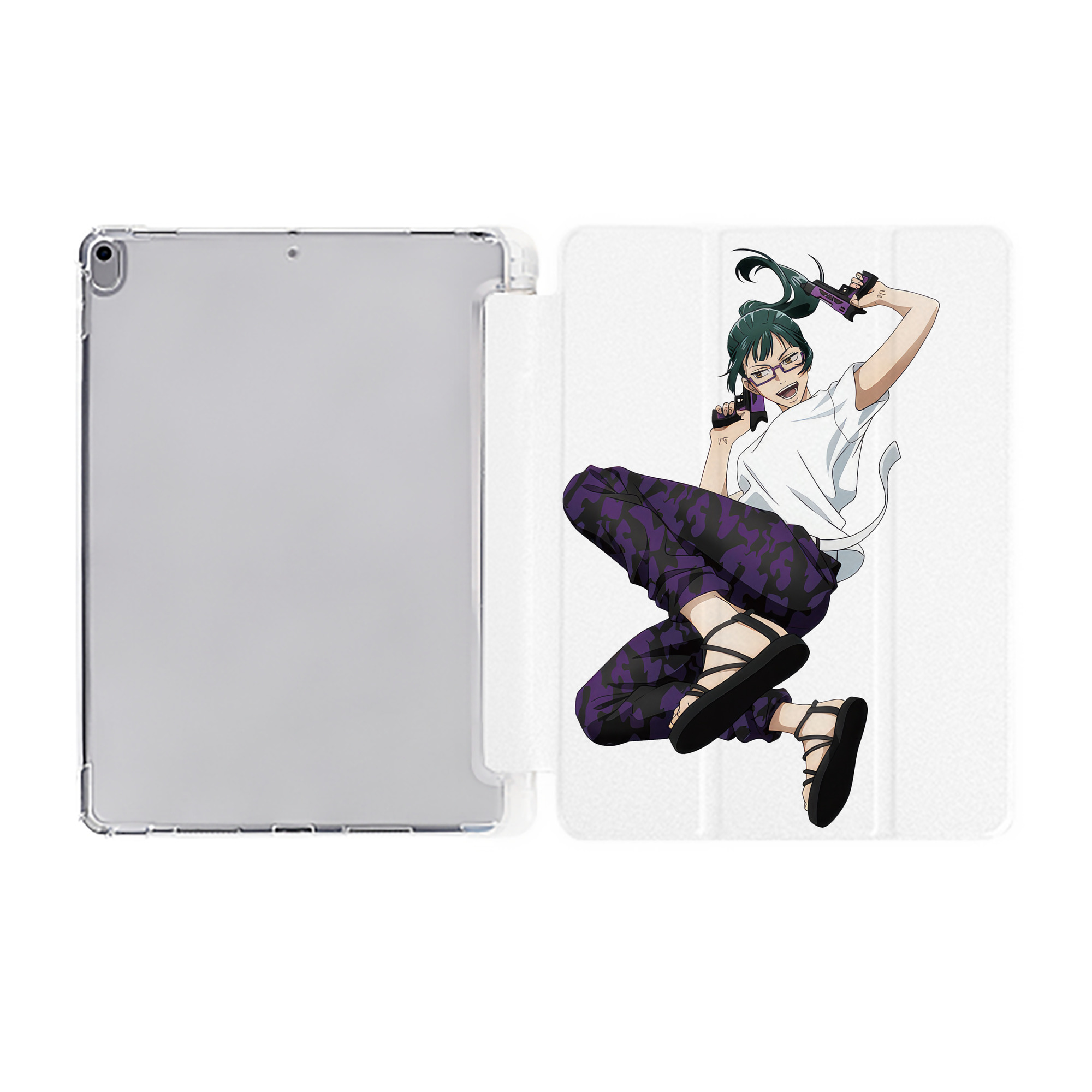 （画像用） 呪術廻戦 Jujutsu Kaisen IPad ケース ペン収納付き 三つ折りスタンド PUレザー×シリコン 対応機種9.5/10.5/10.9インチ